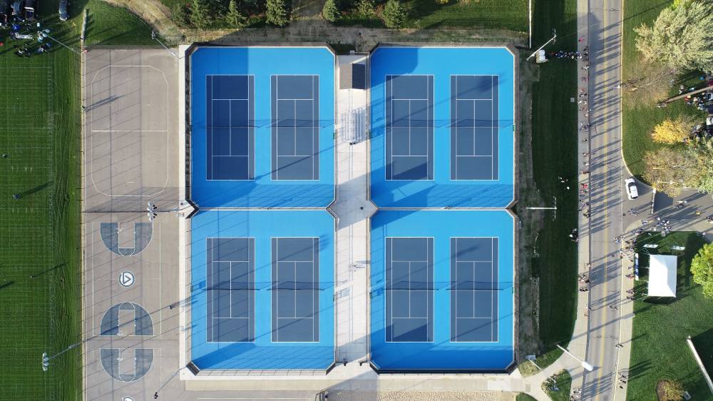 Outdoor Tennis Courts Aerial View